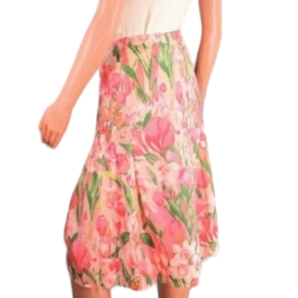 Tommy Hilfiger pink Water Color A Line Skirt Sz 16 - Picture 2 of 5